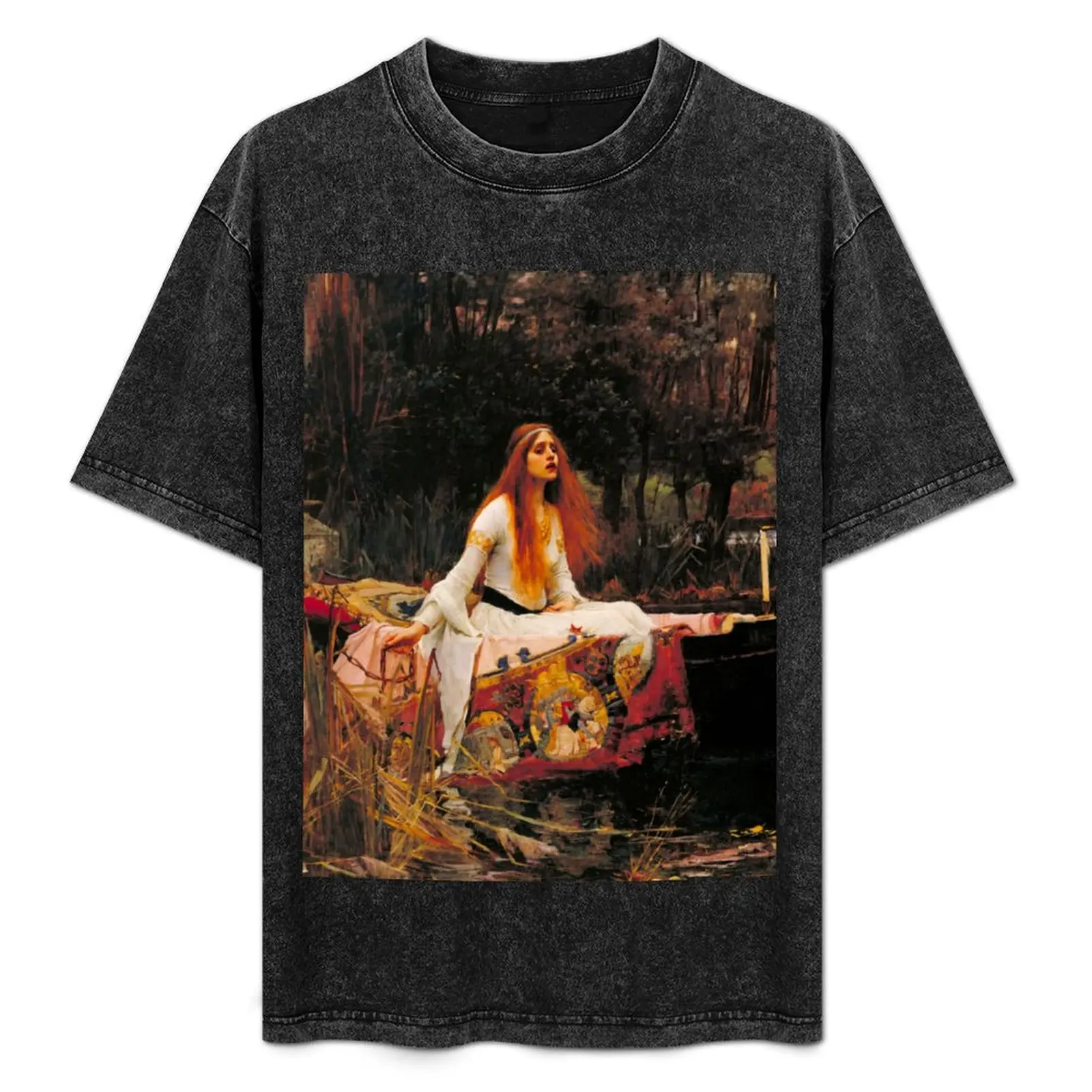 John William Waterhouse The Lady of Shalott T-Shirt blue archive sports fans graphic tee shirt black t shirts for men