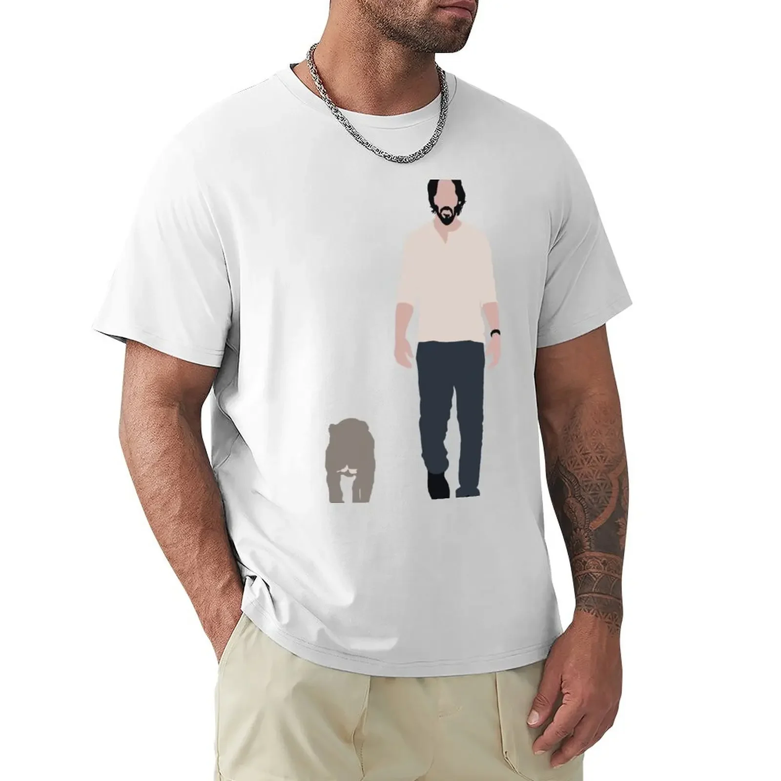 

John Wick and his dog T-Shirt summer top Aesthetic clothing vintage t shirts t shirt for men