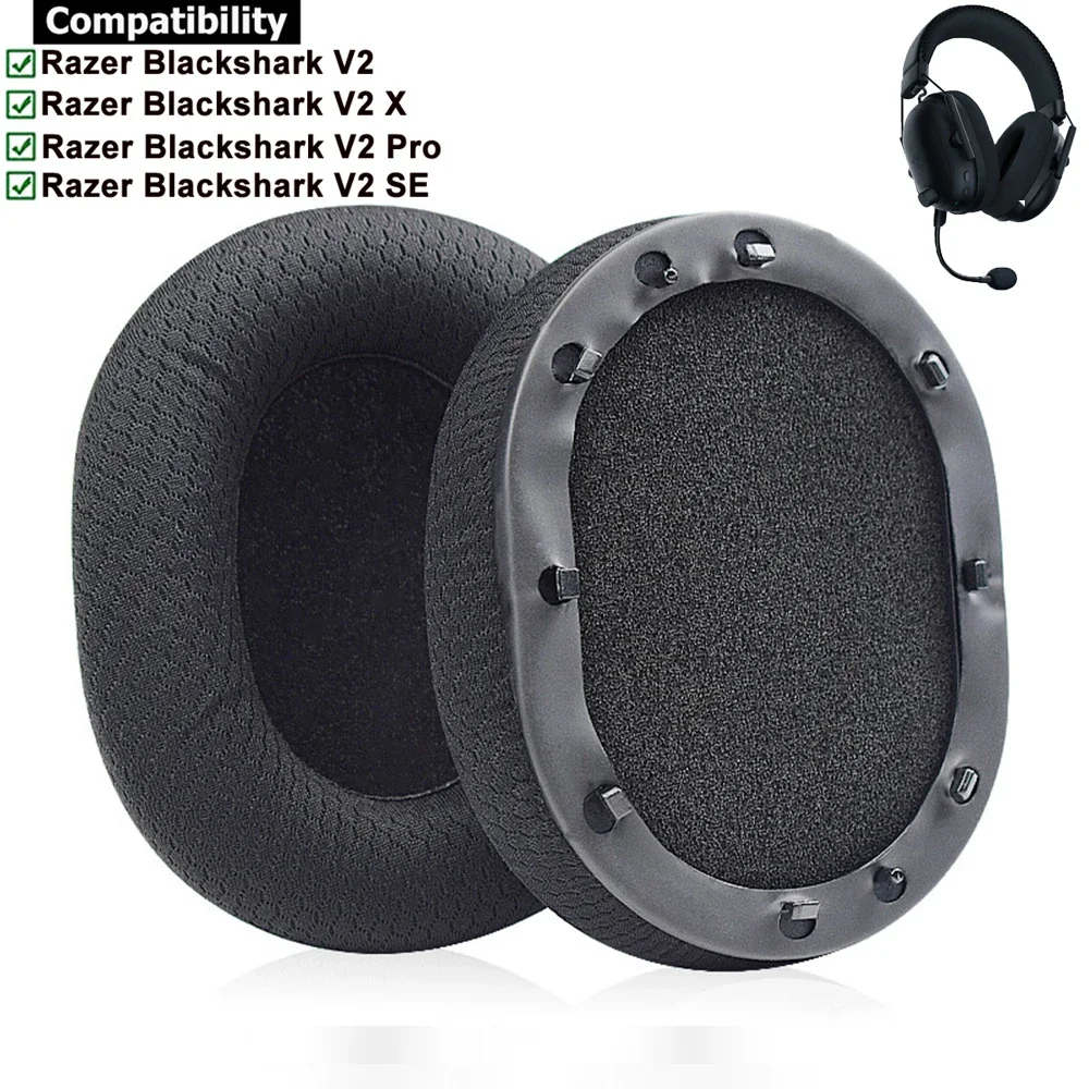 

Mesh Fabric Memory Foam Ear pads For Razer BlackShark V2 Pro V2X V2SE Gaming Headset Replacement Earpads Ear Cushions Ear Cover