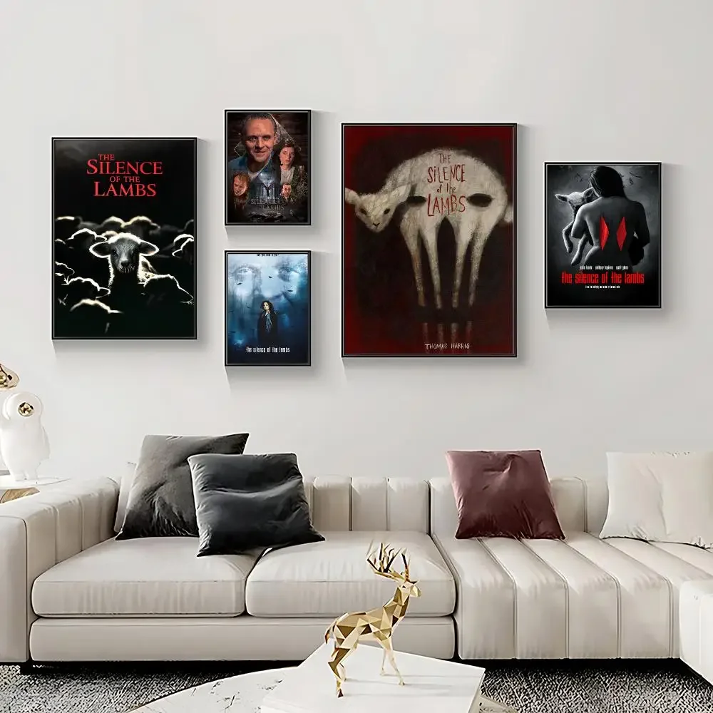 Horror Movie The Silence of the Lambs Poster Self-Adhesive Waterproof HD Wall Art for Home Office Dorm