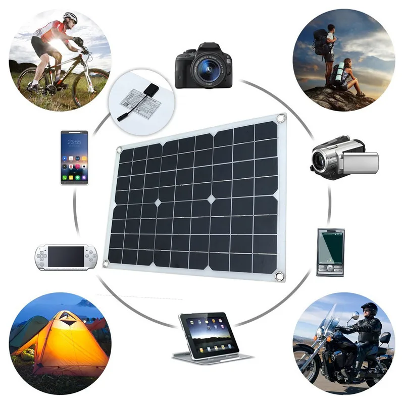 Panel Solar de 1200W, cargador de batería de 12V, con controlador de USB Dual 10A-60A, célula Solar para acampar al aire libre, teléfono, coche, yate, RV, senderismo