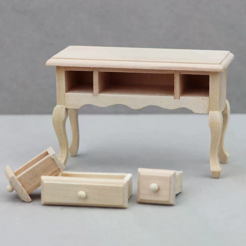 1:12 Dollhouse Miniature Wooden Blank Table Dining Table Coffee Table Computer Desk Furniture Living Room Model Craft Decor Toys view 2