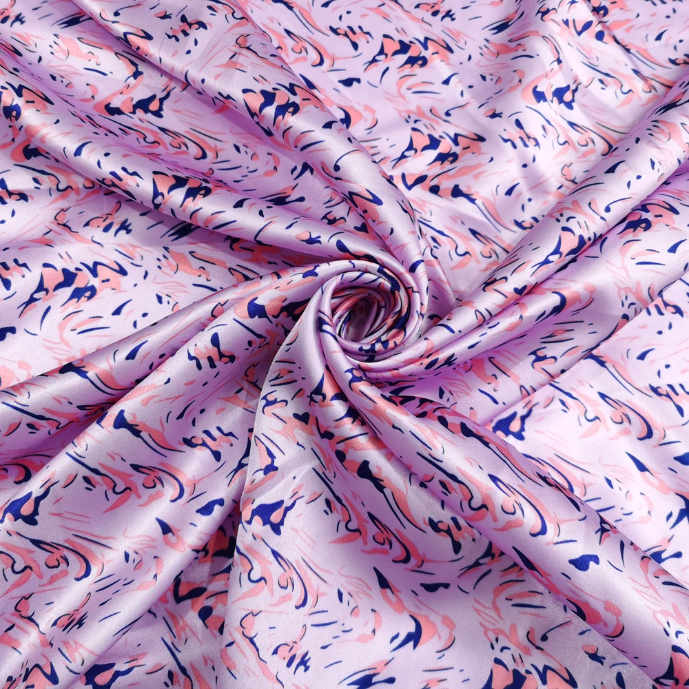 1 Meter x 1,48 Meter Geometrisches Webmuster Satin-Material Seidig Weiches Polyester Charmeuse Futterstoff Schal DIY Stoff – Detail 9