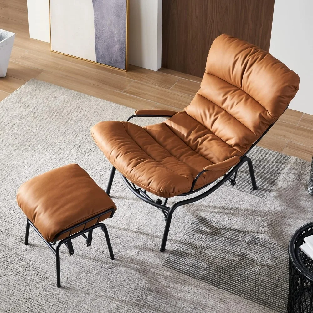 

Recliner, Glider Rocker with Footstool, Armchair, Lazy Rocker with Armrests, for Living Room and Small Space，Casual Recliner