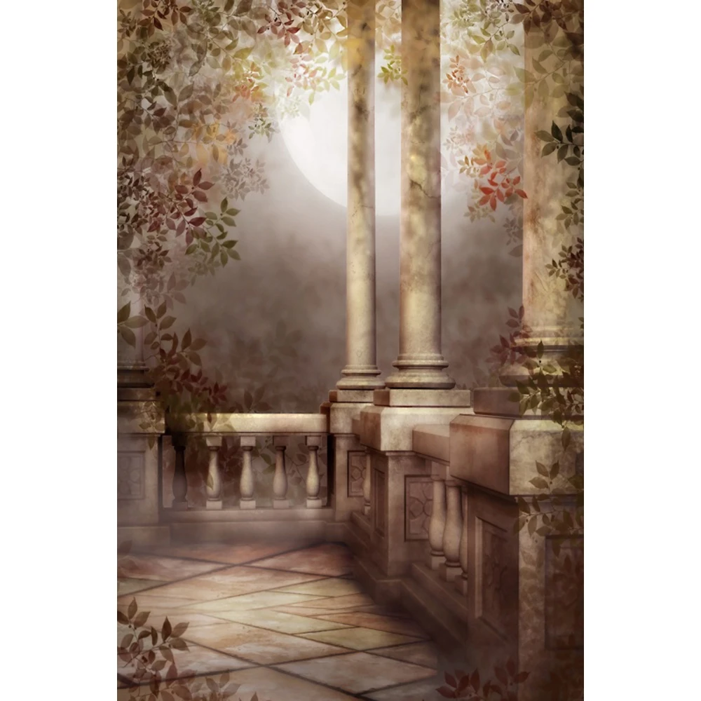 Mysterious Gothic Ruins Cemetery Photography Background Spooky Style Adult Portrait Halloween Party Home Decor Photo Backdrop