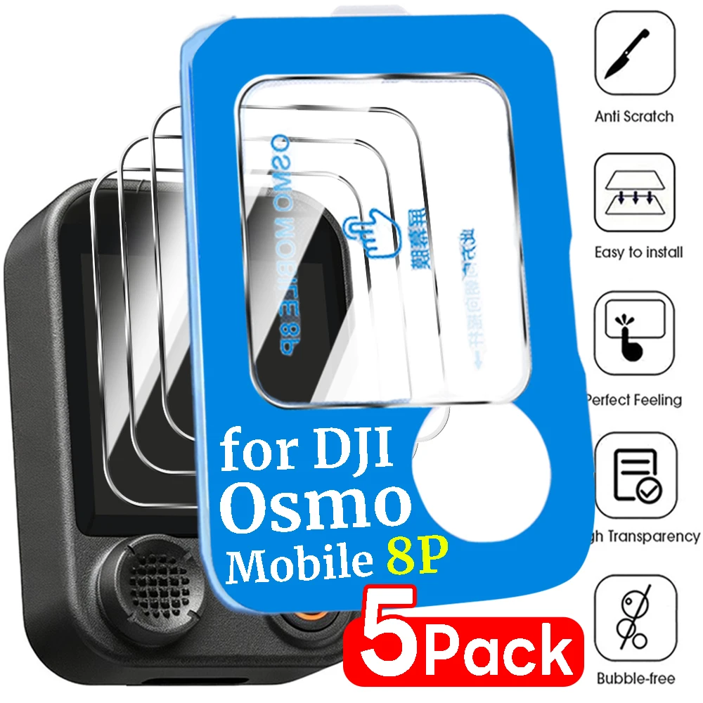 1-5Pack 9H Easy Installation Tempered Glass for DJI Osmo Mobile 8P Screen Protector HD Screen Protectors for DJI Osmo Mobile 8P