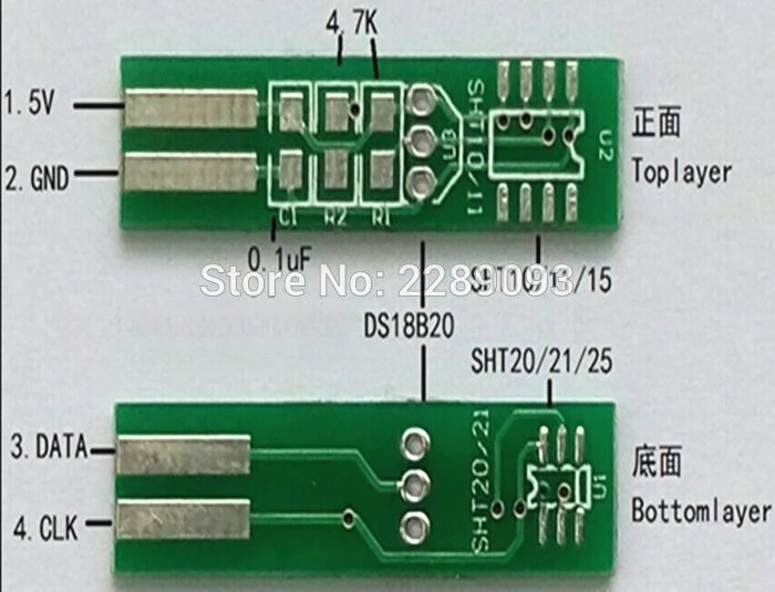 

Бесплатная доставка! 5 шт. Плата датчика температуры и влажности PCB SHT10 SHT11 SHT15 SHT20 SHT21 SHT25 HTU20D HTU21D SI7021 SI7020