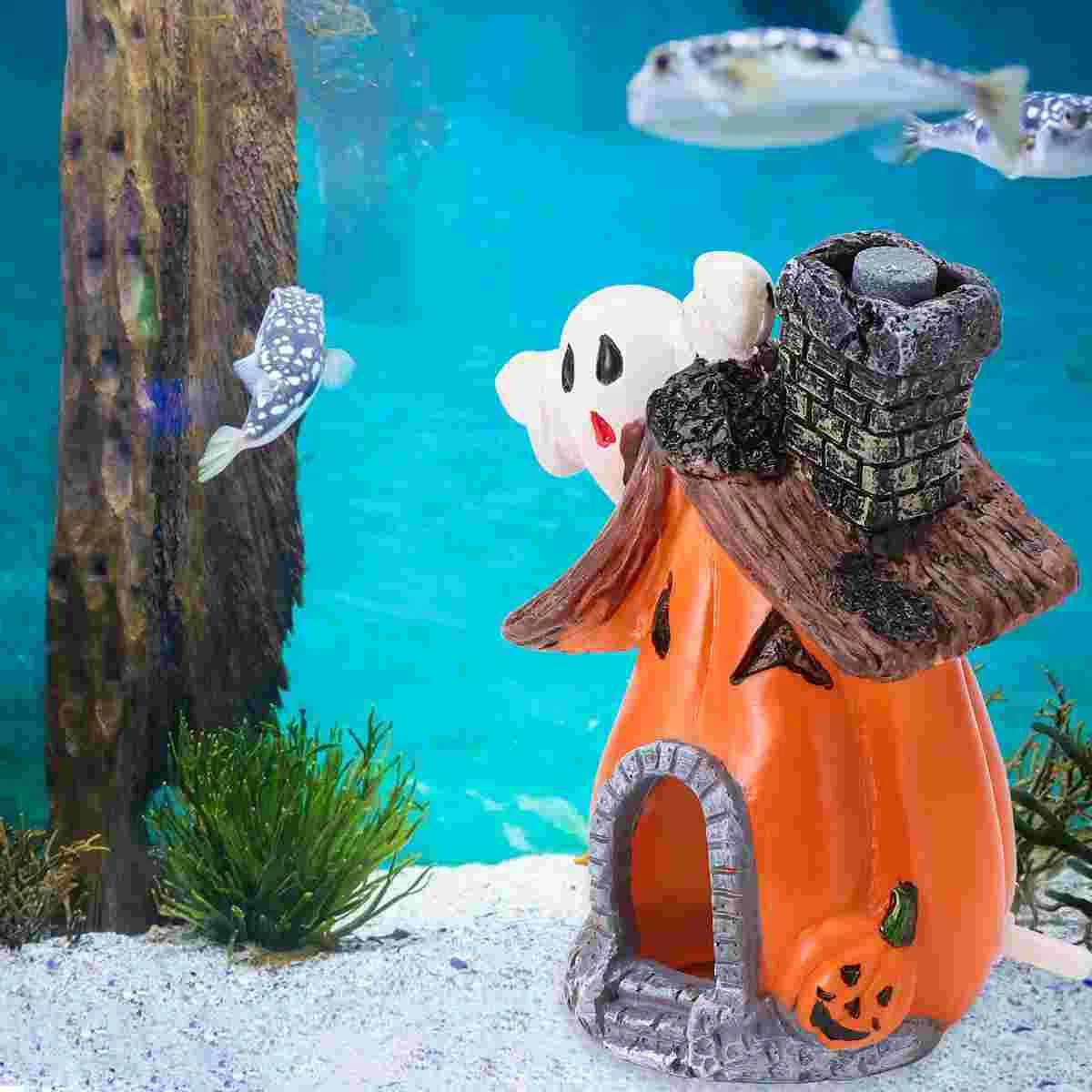 

Halloween Decor Fish Tank Ornament Large Aquarium Decoration Pumpkin Hiding Cave Shelter