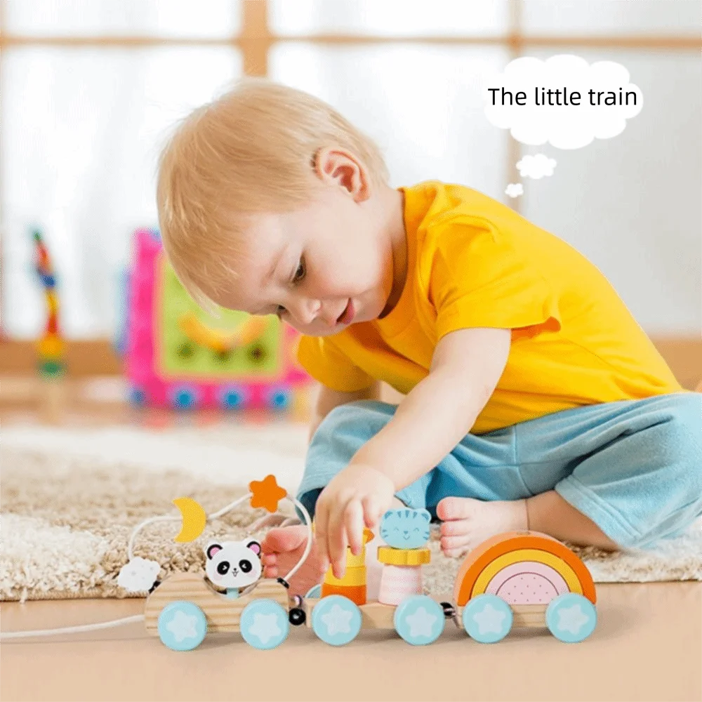 

Number/Animal Magnetic Wooden Train Toys Educational Hand-eye Coordination Montessori Number Train Set