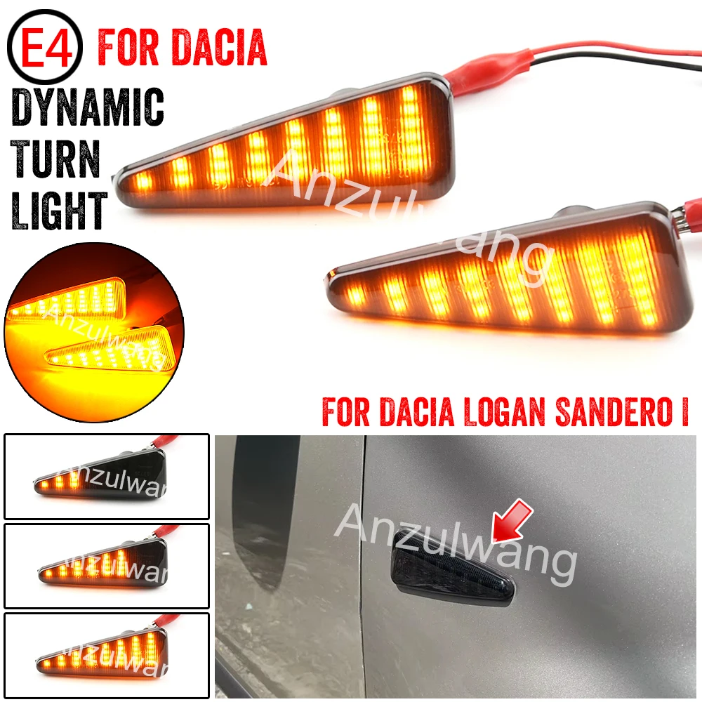 

2X Dynamic LED Side Marker Light Turn Signal Blinker Lamp For Dacia Logan Sandero I For Renault Stepway Thalia 2008-2011