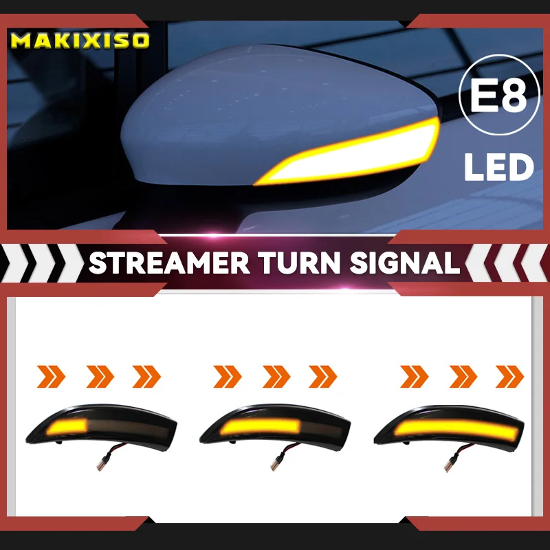 

2PCS Dynamic Turn Signal LED Side Mirror Indicator Blinker Repeater Light For Ford Fiesta Mk7 08-17 for Ford B-Max 2012-2017