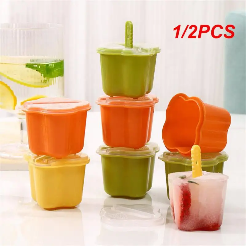 1/2PCS Ice Cream Mold Household Ice Box Green/yellow/orange Kitchen Accessories Pastry Mould Large Ice Lattice 5cm