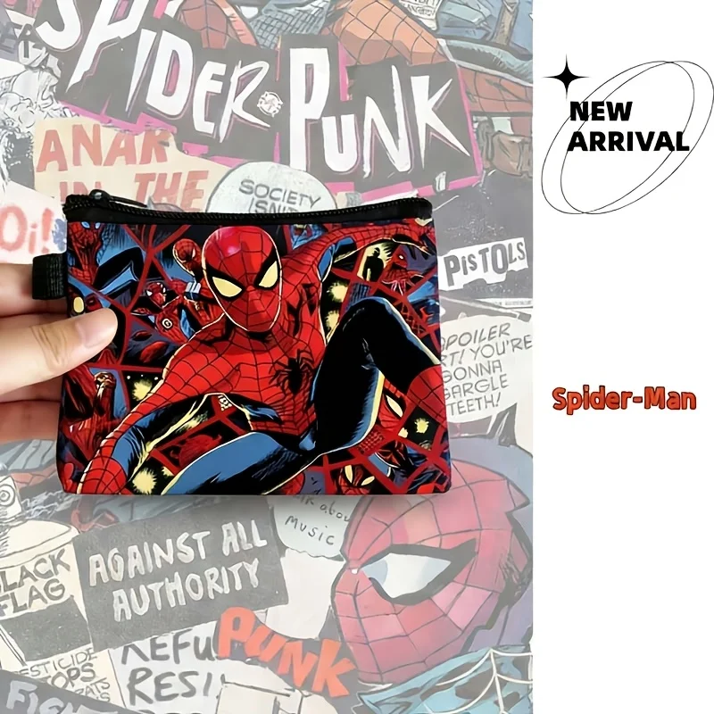 

Marvel Spider-Man Coin Purse New Short Wallet Anime Cartoon Peripheral Portable Card Bag Key Storage Bag Festival Gift