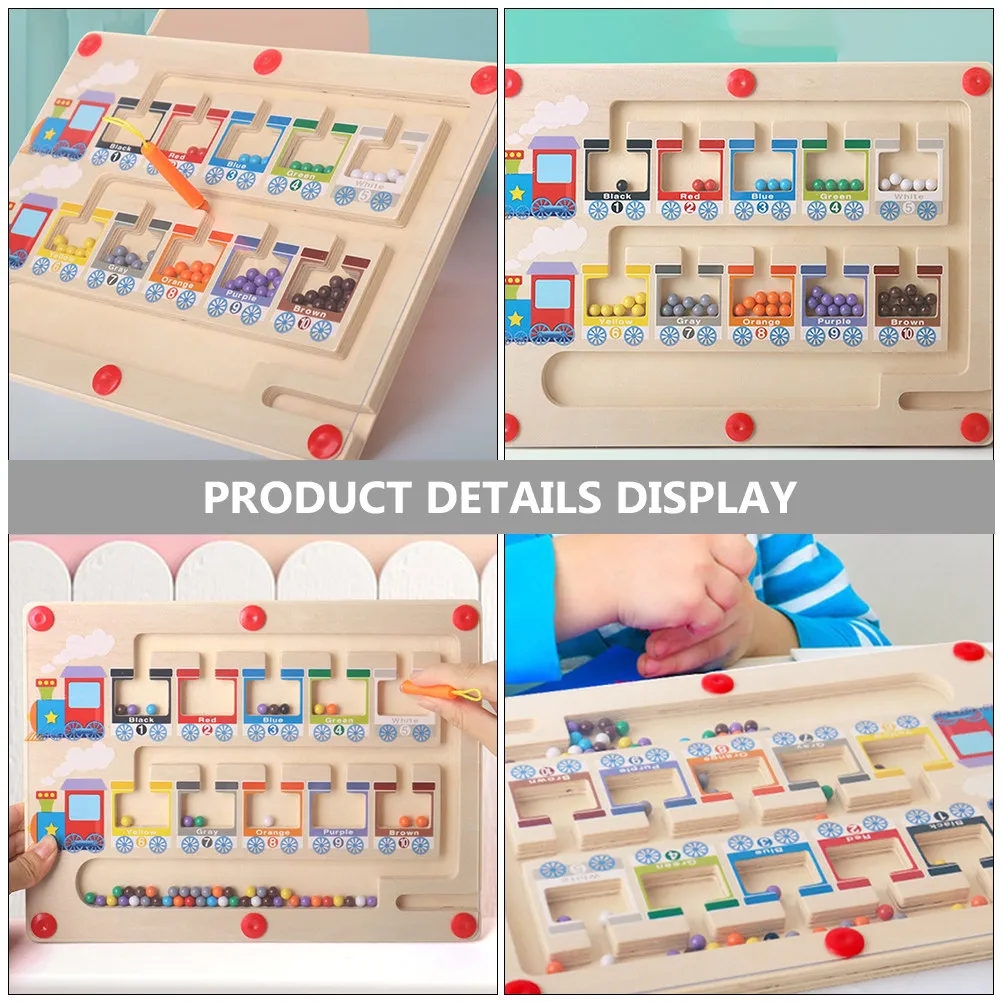

Wooden Magnetic Train Color Sorting Counting Board Educational Montessori Puzzle for Kids Cognitive Learning Fine Motor Skills