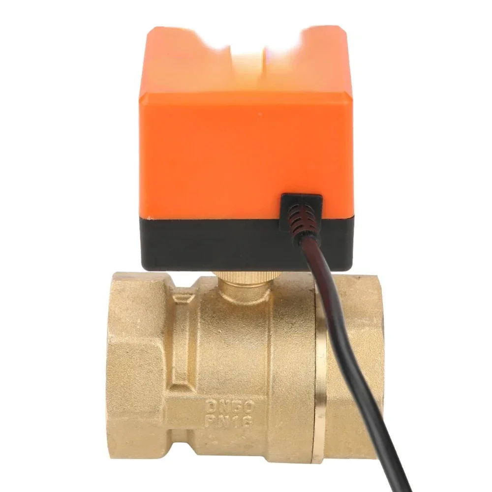 AC220V G2 DN50 2-Way 3-Wire 2-Point Control Brass Electrical Motorized Ball Valve