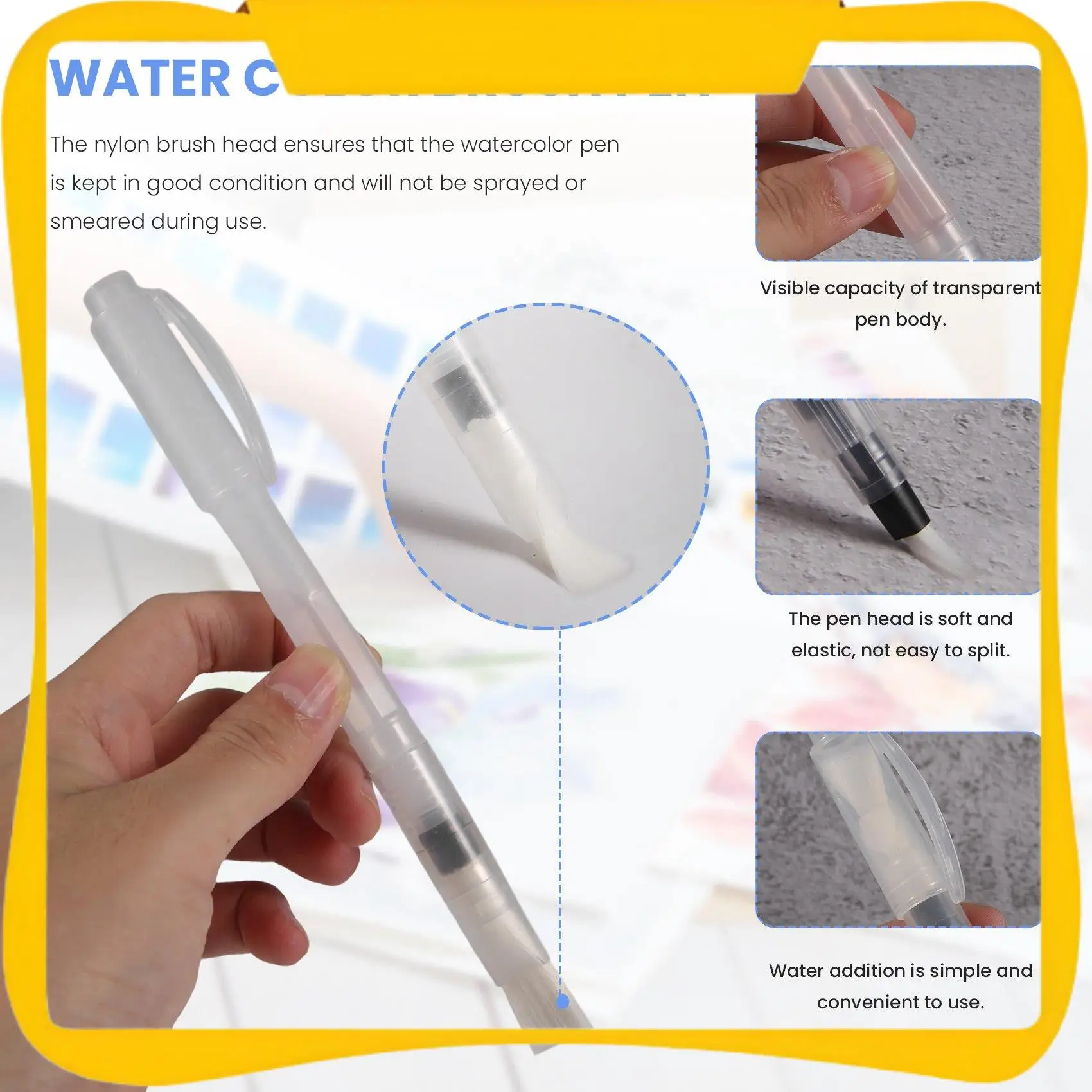 

12 PCS Water Color Brush Pen Set, Watercolor Paint Pens, Water Color Water-Base Markers, Water Soluble Colored Pencil