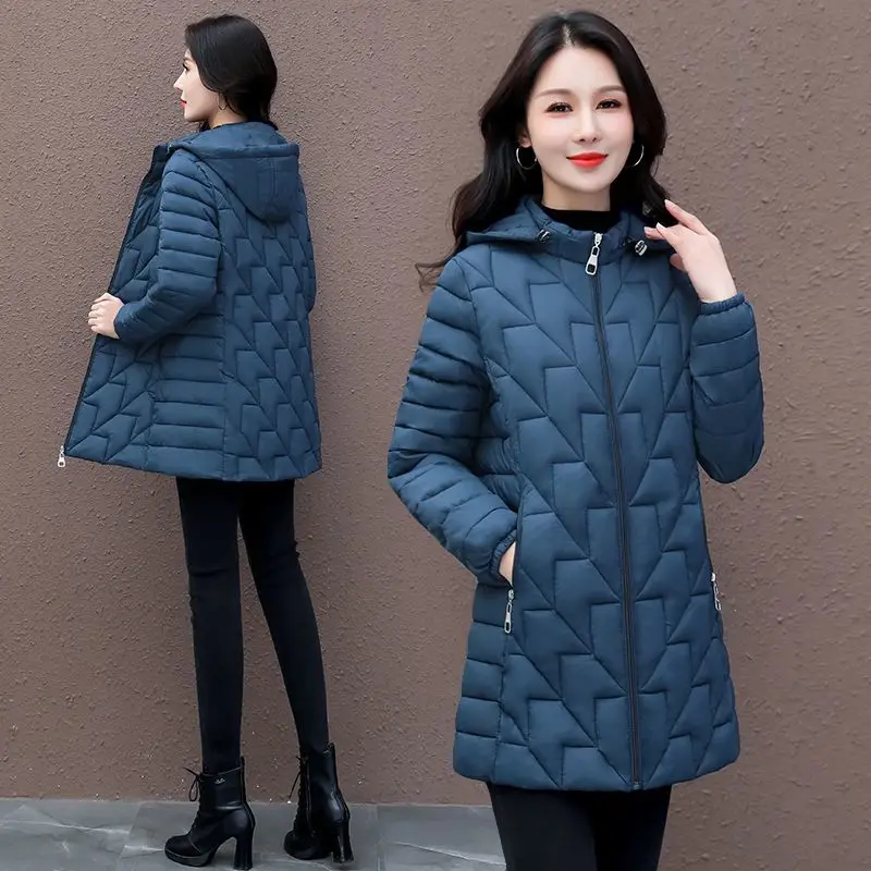 

2023 New Women Down Cotton Coat Winter Jacket Female Mid Length Version Parkas Given To Philandering Outwear warm thick Overcoat