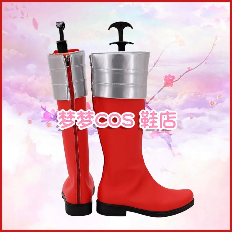 Super Sentai kaizouku sentai gokaiger Gokai rouge Cosplay Costume chaussures carnaval fête Halloween bottes à la main Faux cuir bottes