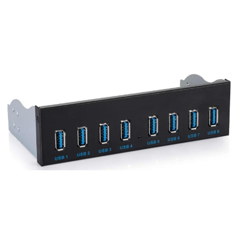 Hub de panel frontal confiable USB3 5,25 USB 3.0 de 8 puertos, divisor USB multiusos, USB-HUB para PC;