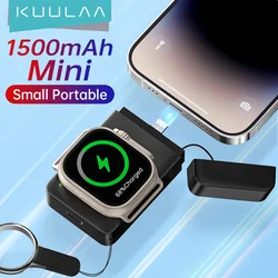 Caricabatterie KUULAA 1500mAh per Apple Watch caricabatterie magnetico Wireless portatile Power Bank per serie di orologi 9 8 7 6 5