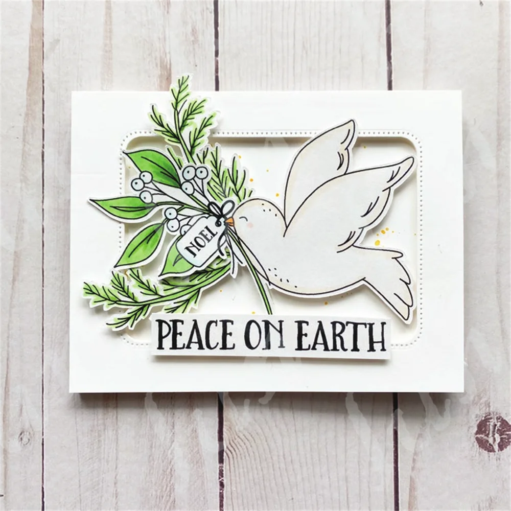 2023 New Clear Stamps Peace on Earth Cutting Dies Scrapbooking DIY Album Make Paper Card Embossing Craft Supplies Decor Cut Die