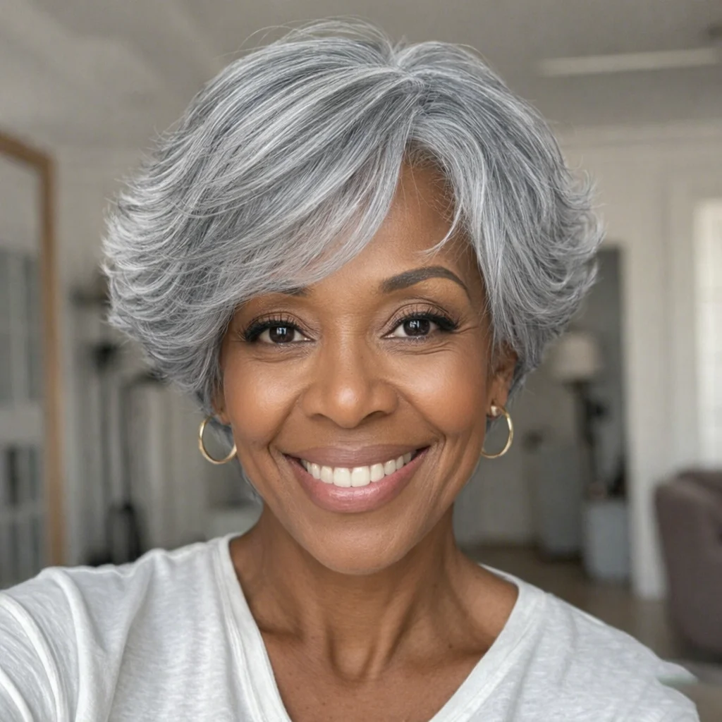 

Парик Soullady Salt n Pepper: короткая стрижка пикси-боб, без клея, минималистичный, из натуральных человеческих волос, готовый к ношению, серый, прямой, с ретро-закрученными концами.