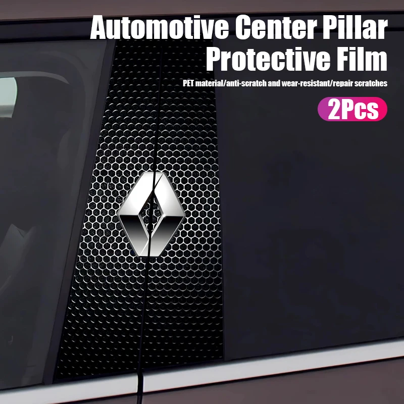 2 pegatinas para pilar central de coche, película protectora para pilares B de Renault Clio Sandero Captur Megane R5 4 E-tech Scenic Austral