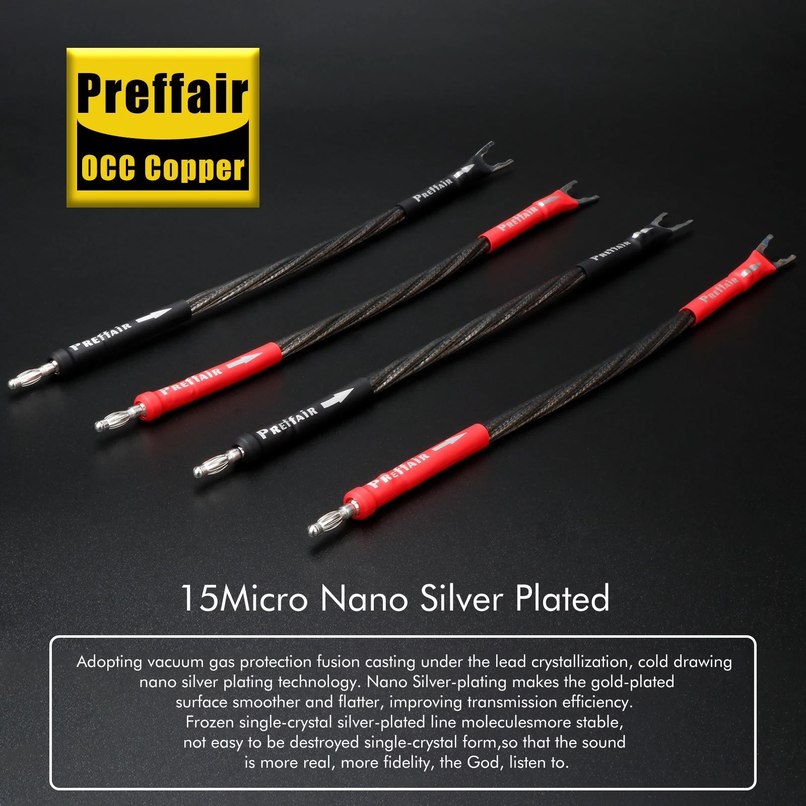 4pcs Preffair 실버 도금 점퍼 케이블 오디오 케이블 (바나나-바나나 플러그 포함) 발열 스피커 브리지 케이블