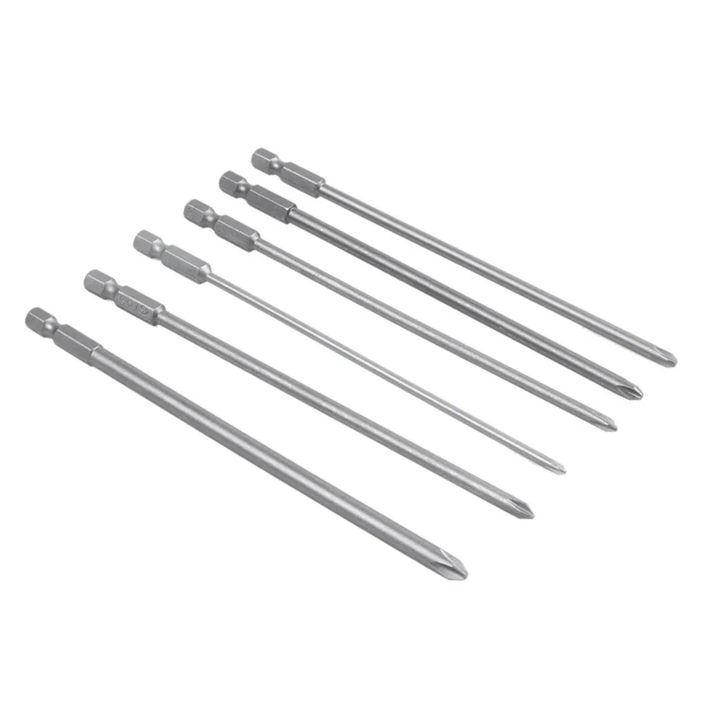 For Household Screws Screwdriver Bit Hand Tools Home 100mm Long 6Pcs/Set Cross Head Magnetic Bits Magnetic Hex