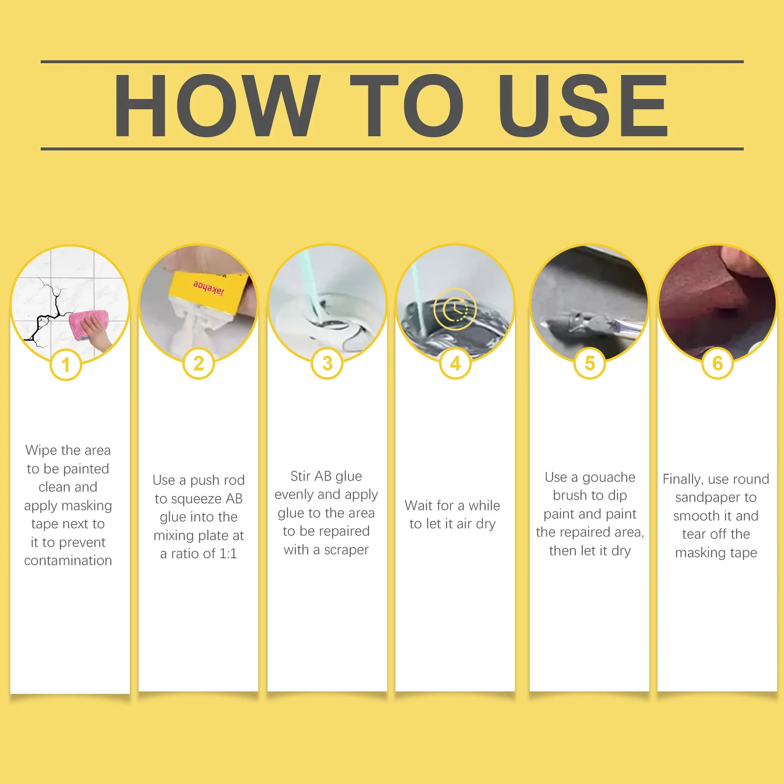 Kit di riparazione per crepe in pietra per piastrelle multifunzionali Piastrelle in porcellanato Granito Marmo Fix Vasca Chip e crepe per lavandino con strumenti Super Adhesio