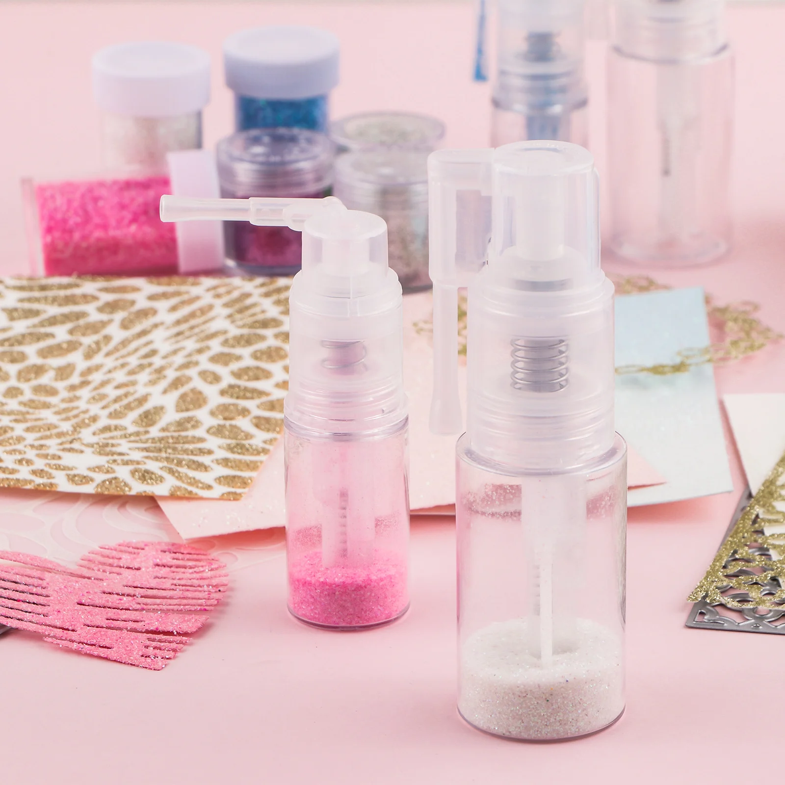 Glitter Duster Spray Bottle 14/35ML Portable for Adding Sparkle Shimmer Dry Powder Empty Bottles Craft Scrapbooking Cardmaking