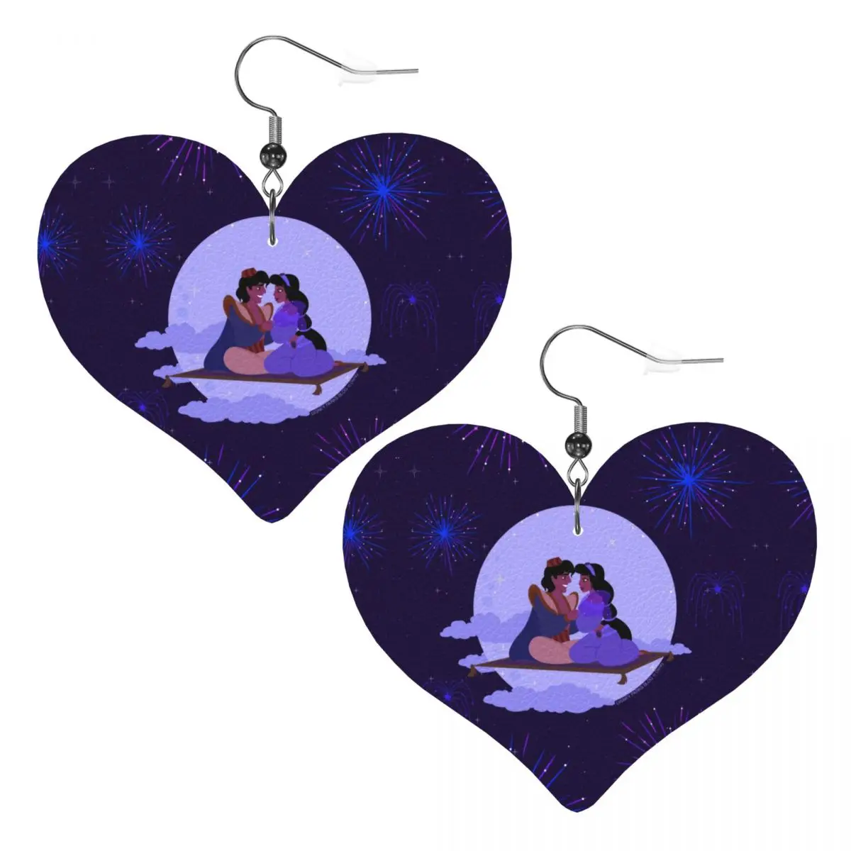 

Custom Drop Dangle Earrings Cute Cartoon Aladdin Leather Teardrop Earrings PVC Leather for Gifts Dainty Jewelry