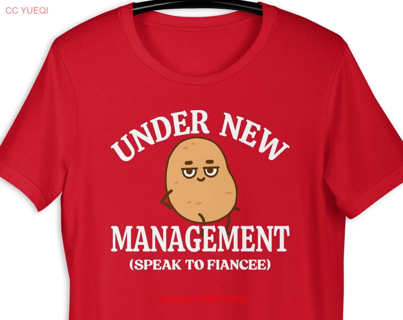 Under New Management Speak to Fiancee T Shirt Engagement s Newlywed Husband Fiance Be Engaged long or short sleeves