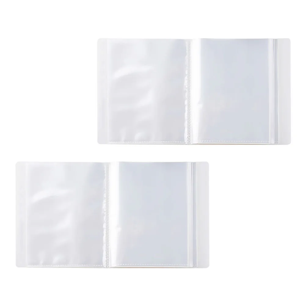 2 album fotografici in plastica A6, fogli di ricarica trasparenti per carte d'identità, carte di credito, tasche impermeabili, pagine cieche