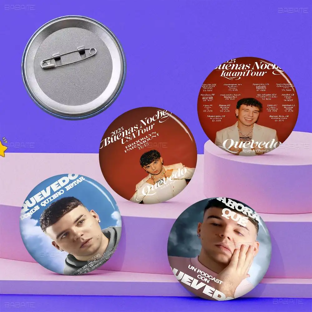Pop Rapper Quevedo Photo Brooches Creative Round Badge Gifts Pins 32/44/58mm
