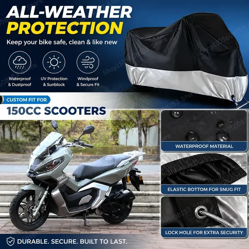 

For SYM SAIBO 150 Motorcycle Cover Waterproof Dustproof UV Resistant All Weather Outdoor Indoor Scooter Cover Windproof