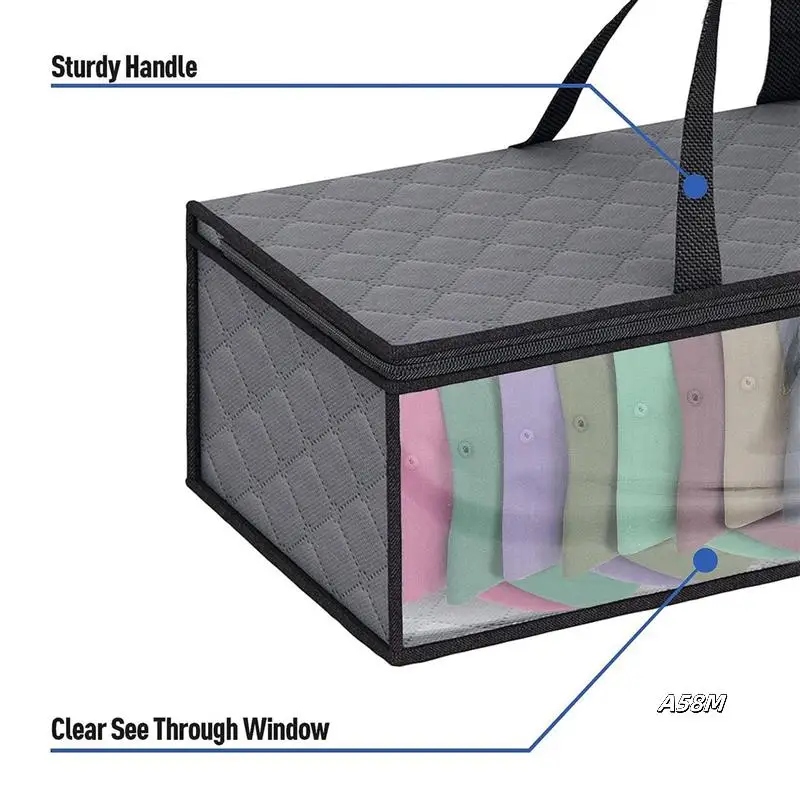 

10 Pack Hat Storage Bag For Baseball, Caps Hat Organizer Case Hat Holder Rack With 2 Carry Handles For Closet Moisture