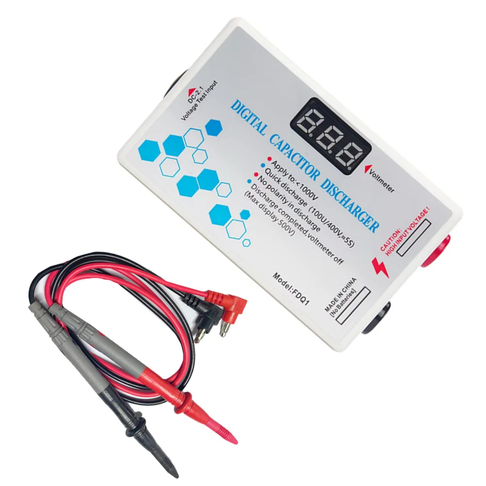 Digital Capacitor Discharger With Black And Red Test Probe Digital Capacitor Discharger For Household Appliance Repair Tool