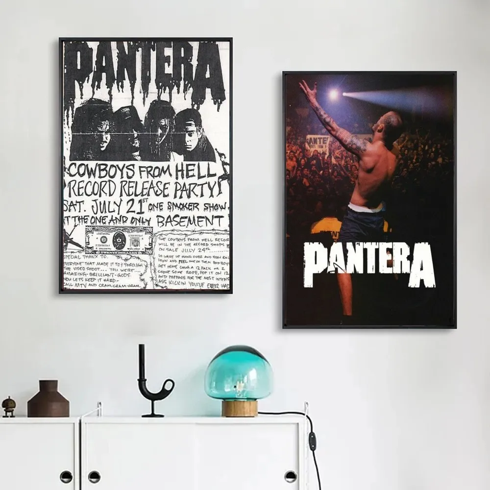 1pc Retro Pantera Band Poster Poster Art Print Bar Living Room Furniture Decor