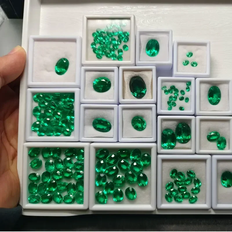 Lab Grown Columbia Emeralds Oval Shape Gemstone VVS1 For Diy Jewelry Pendant Bracelet Making Material Selectable AGL Certificate