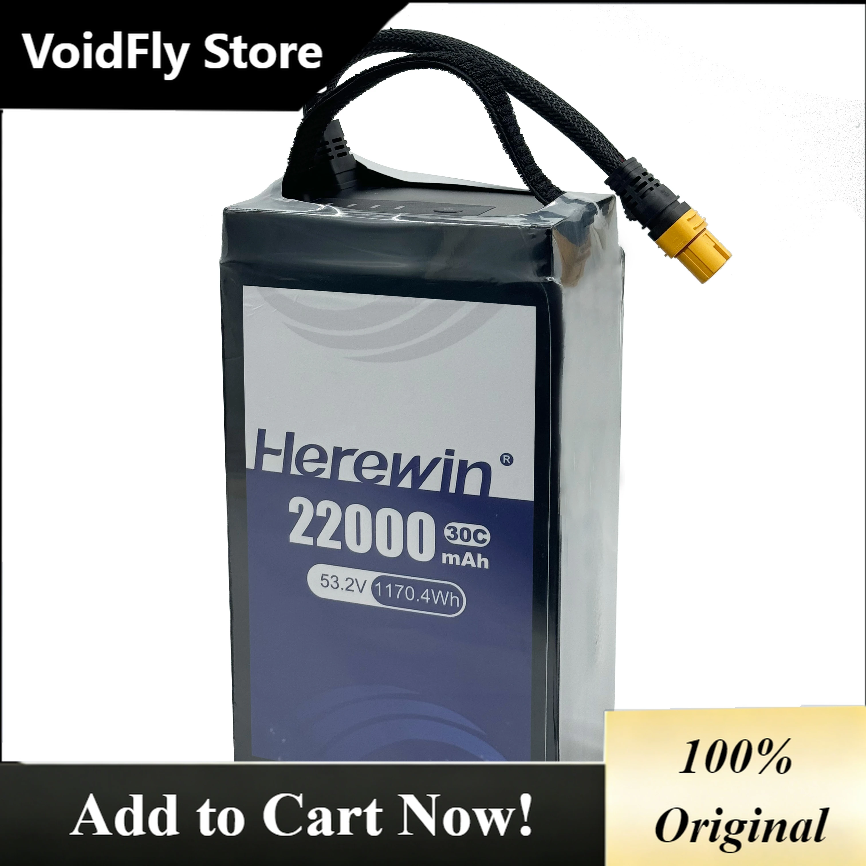 CarrySimpleHerewin 30C 14S1P 53.2V 22000mAh Semi-solid-drone Battery For Lifting UAVs Transportation, Survey Agriculture Drones