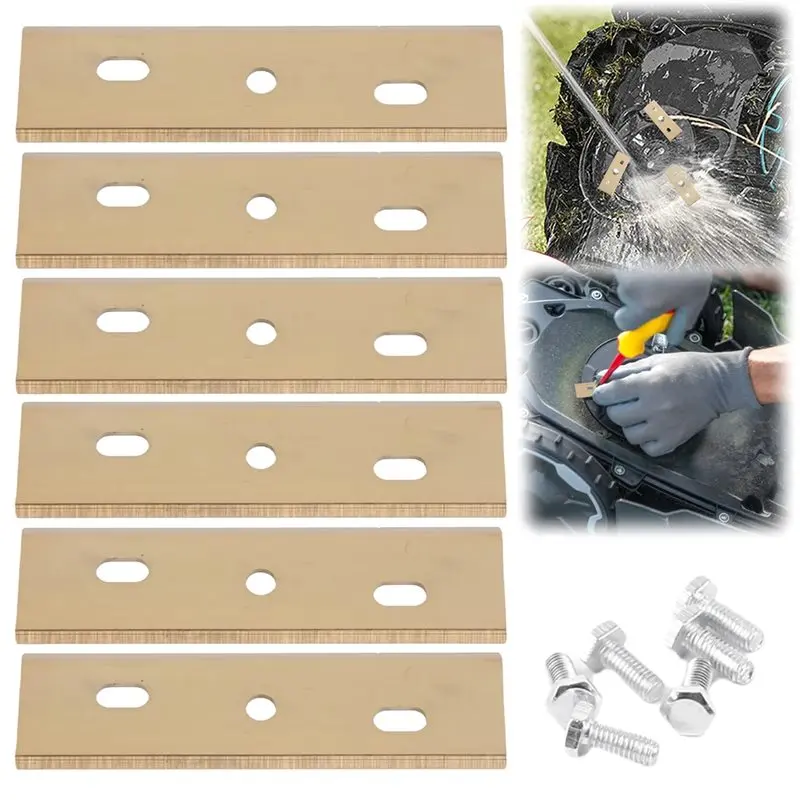 PTST 6 Pack Lawn Mower Replacement Blade With Robotic Lawn Mower Cutting Blade Compatible For ALKO Robolinho Lawn Mowers