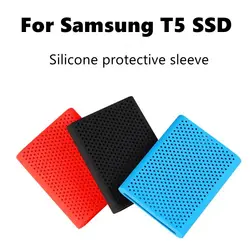 Silica Gel Hard Drive Sleeve Anti Fall Seismic Resistant Silicone Protective Cover Breathable Multicolored for Samsung T5