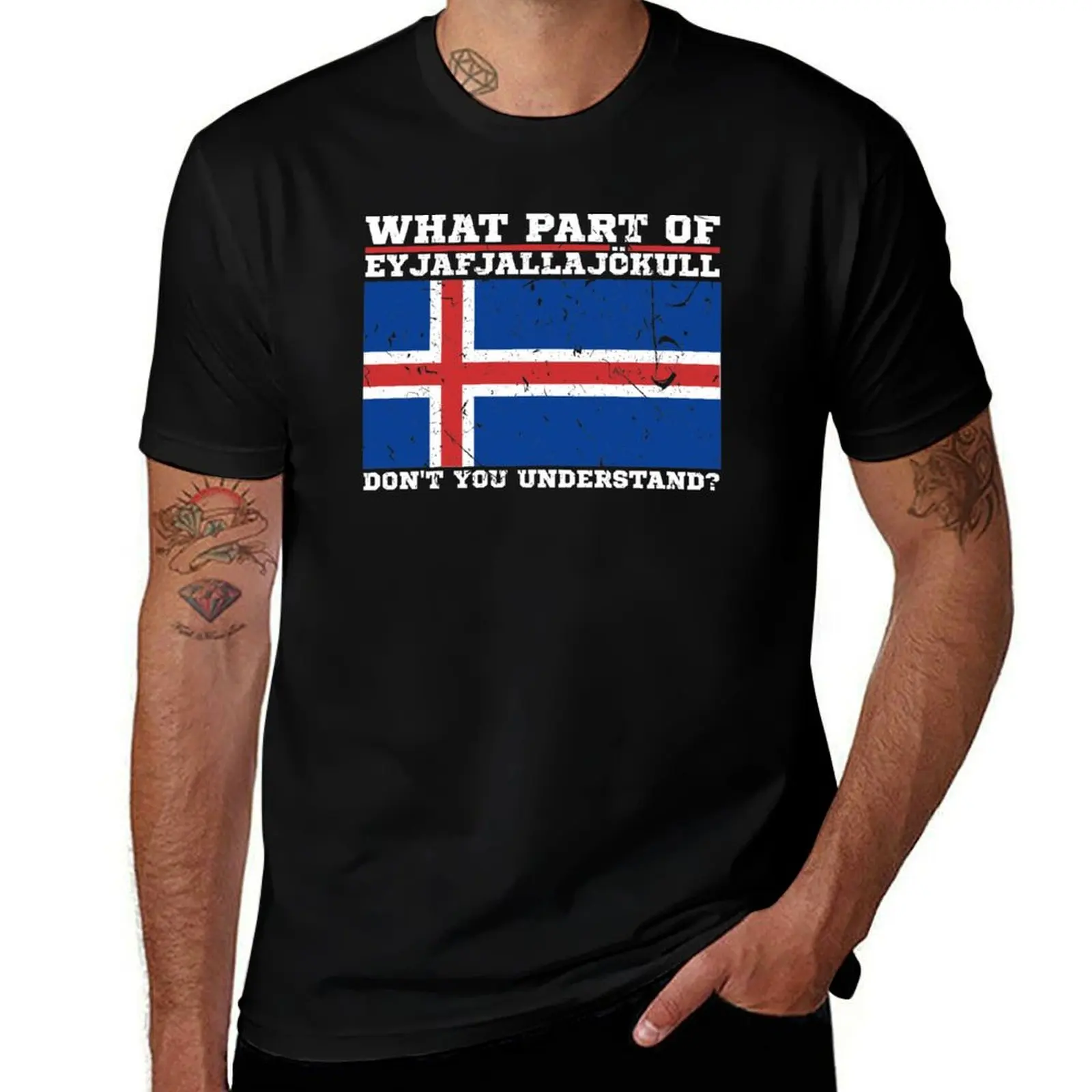 

Eyjafjallajkull Iceland Flag Volcano Icelandic Language T-Shirt plus size clothes anime tshirt mens shirts graphic tee