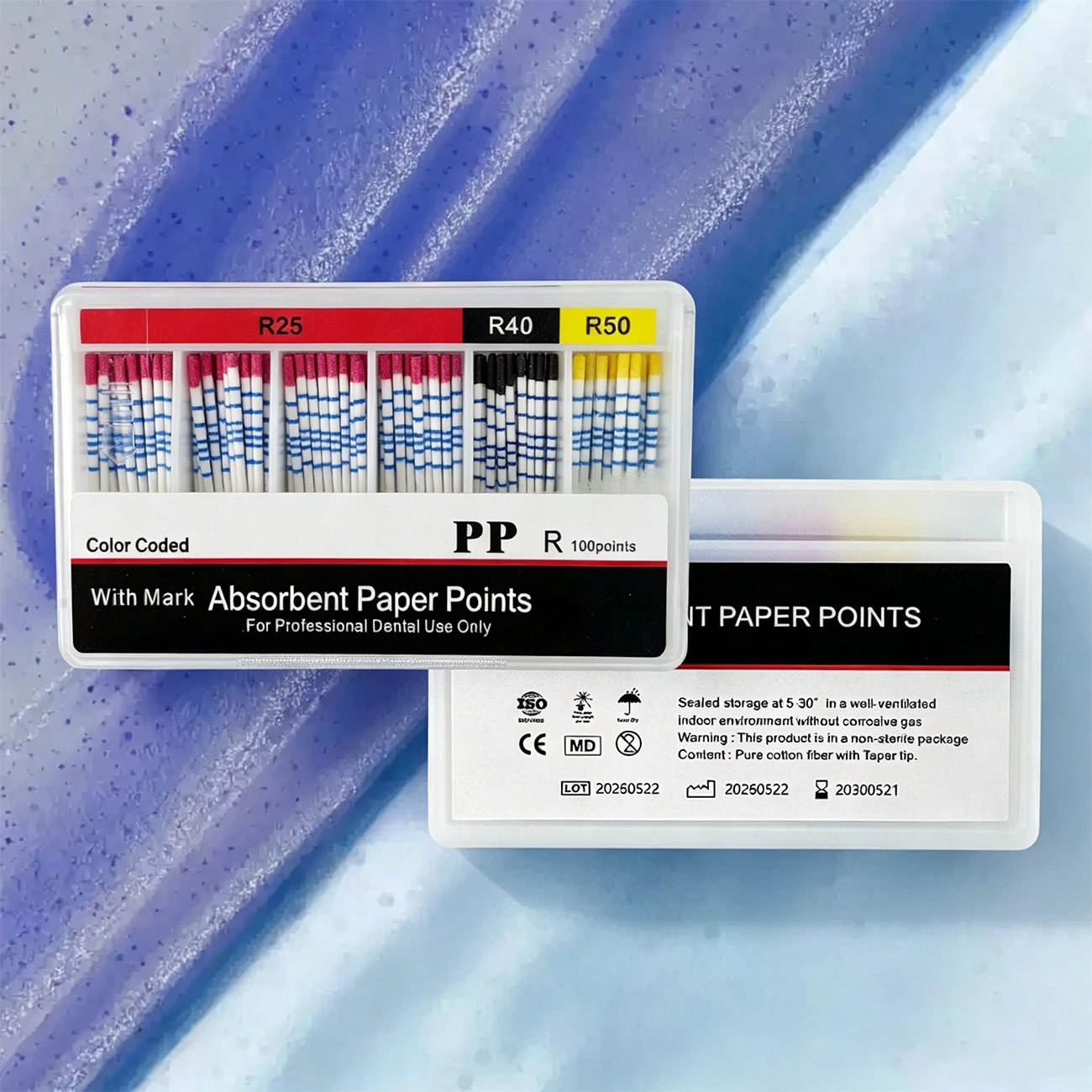 With Mark Dental Absorbent Paper Points R Taper R25 R40 R50 Dentistry Pure Cotton Fiber Paper Endodontics Treatment Consumables