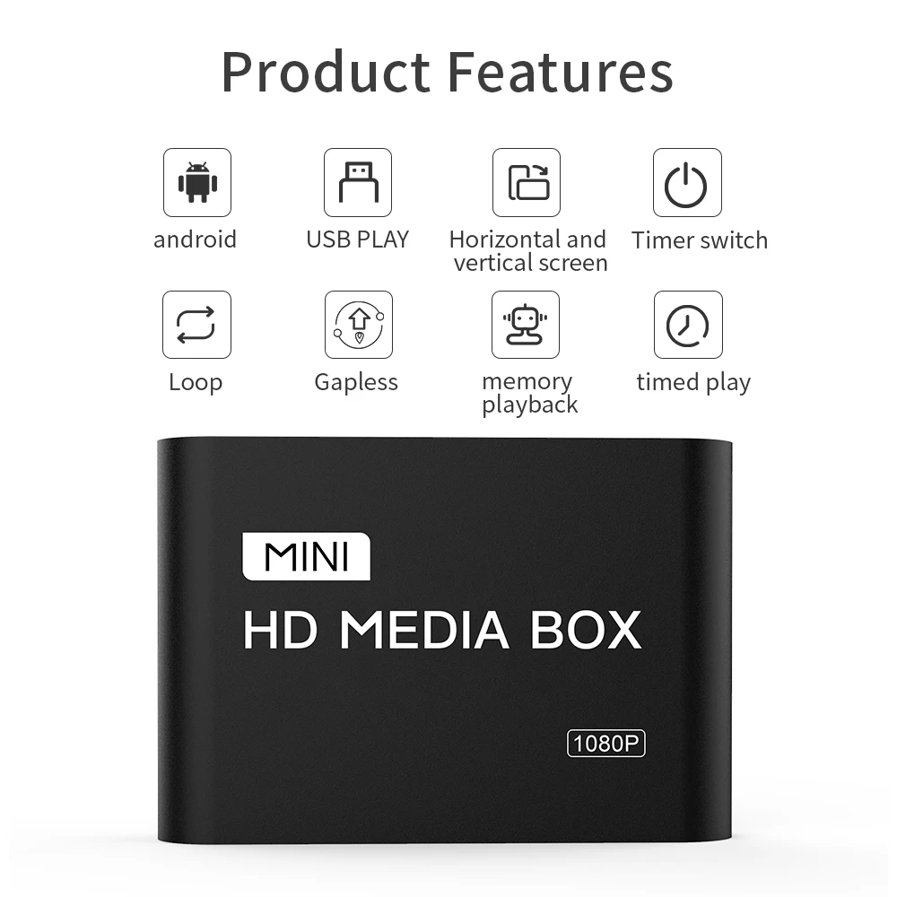 RSH-Mini reproductor Multimedia 1080P/4K HD/AD, caja iptv, reproductor de vídeo Full HD para almacenamiento USB, tarjeta MMC/SD/SDHC