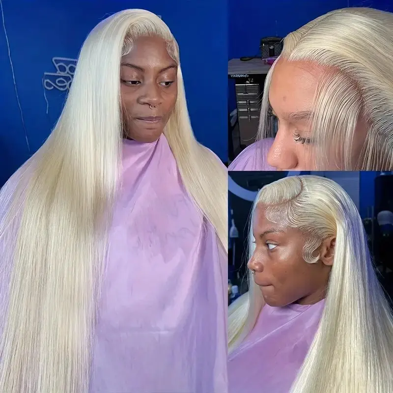 22 Inches 13x6 Lace Wig 13x4 Lace Wig 613 Blonde Straight Transparent180 Density Pre-plucked Brazilian For Women Human Hair Wig