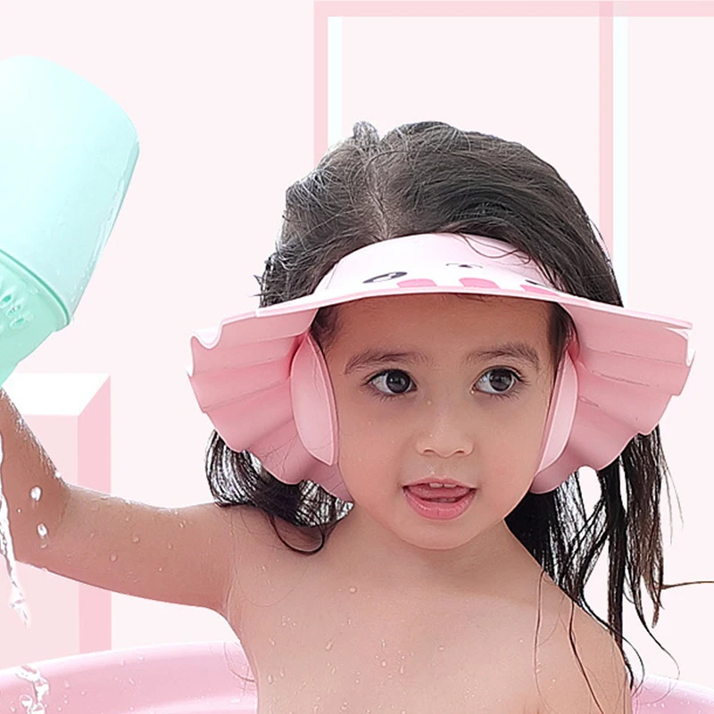 Baby Shower Cap Adjustable Hair Wash Hat for Newborn Infant Ear Protection Safe Children Kids Shampoo Shield Bath Head Cover