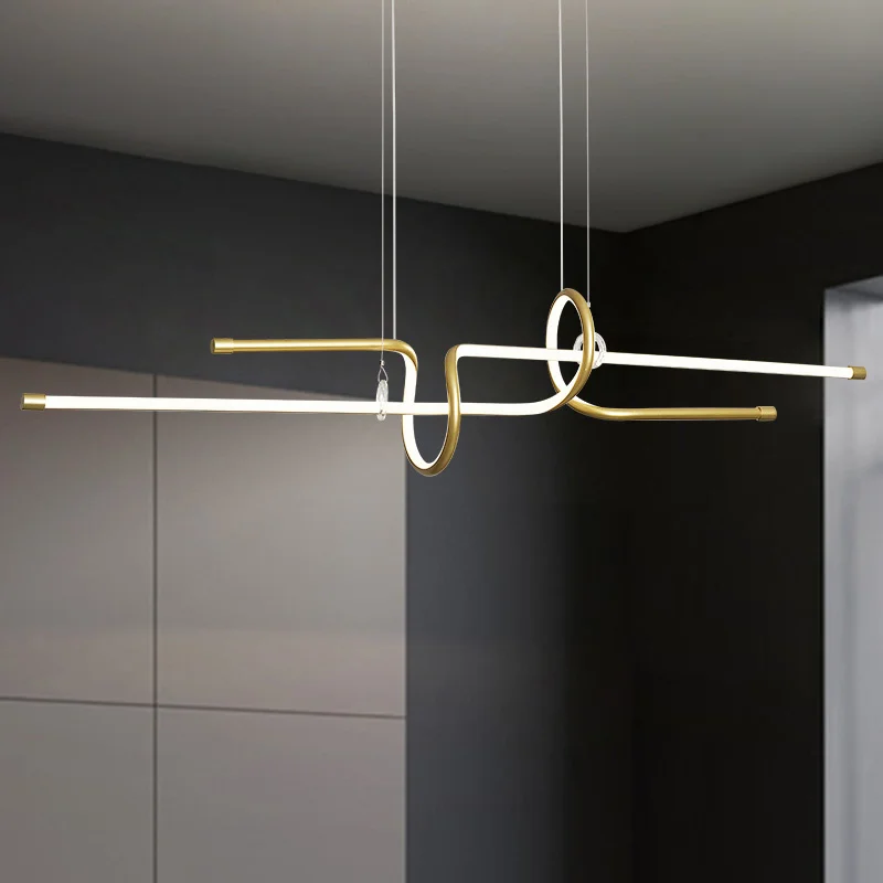 Modern Light Luxury Led Chandelier Dining Room Living Room Kitchen Room Hanging Pendant Light Fixture Black Or Gold Lighting