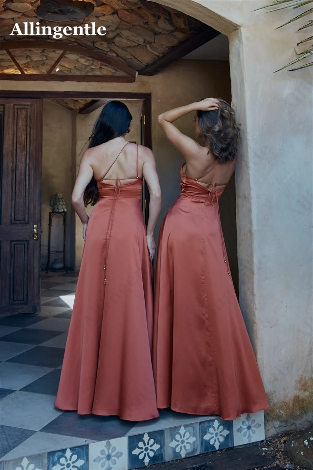 steel grey bridesmaid dresses BABARONI Off the Shoulder Empire Bridesmaid Dresses Sunset, Sunset / US0 main image 0